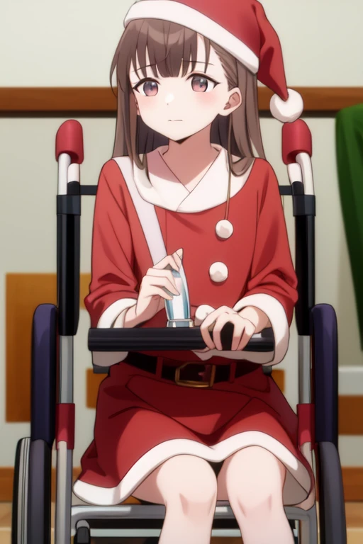 tokinoyamio, two side up, (sitting, wheelchair), santa costume, santa hat, Christmas, 🏆, 🎄