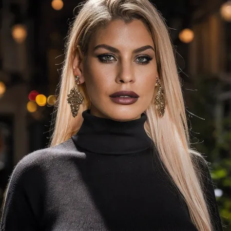 (masterpiece:1.2), (best quality,:1.2), 8k, HDR, ultra detailed, ((photorealistic)), professional light, cinematic lighting, fashion photography, ambient lighting, face lighting, Bridgette, <lora:Bridgette-10:1>, earrings, choker, dark makeup, lipstick, lo...
