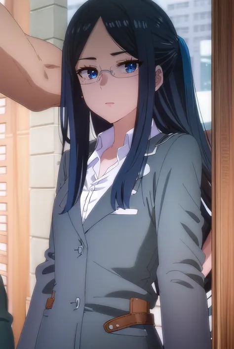 misakigundou, <lora:misaki gundou s1-lora-nochekaiser:1>,
misaki gundou, long hair, blue eyes, black hair, glasses, mole, mole under eye, lips, mature female, (parted bangs:1.5),
BREAK formal, suit, office lady,
BREAK indoors,
BREAK looking at viewer, (cow...