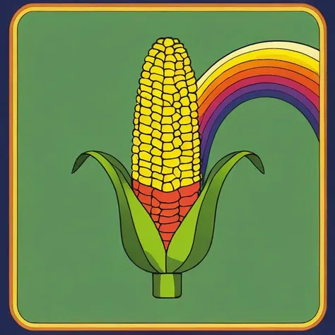 icon of corn, simplified icon, minimalism, rainbow, by activision <lora:Activision_Atari_Art_Style_XL-000009:1>