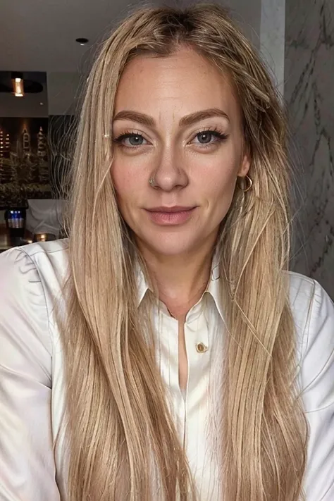 <lora:Cherry_Healey:1> masterpiece, best quality, detailed face, 1girl, solo, realistic, c1873h, blonde_hair, quartz business suit, restaurant