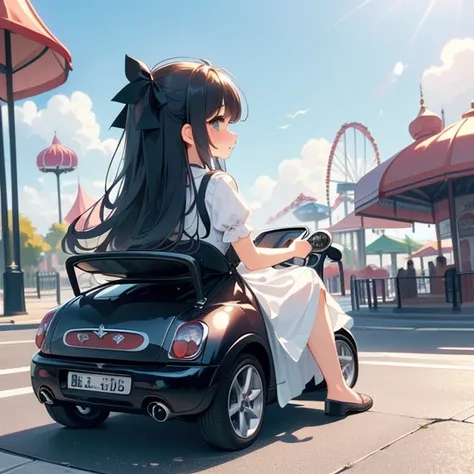 girl like mini car / driving cabrio