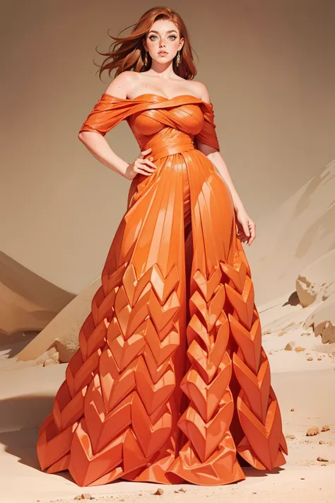 Orange Crinkle Dress