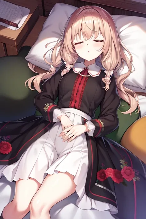 polish dress, puffy long sleeves, sleeping