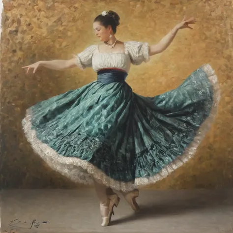 Painting of woman dancing <lora:Acdemical_paintings_of_Henryk_Siemiradzki:1>