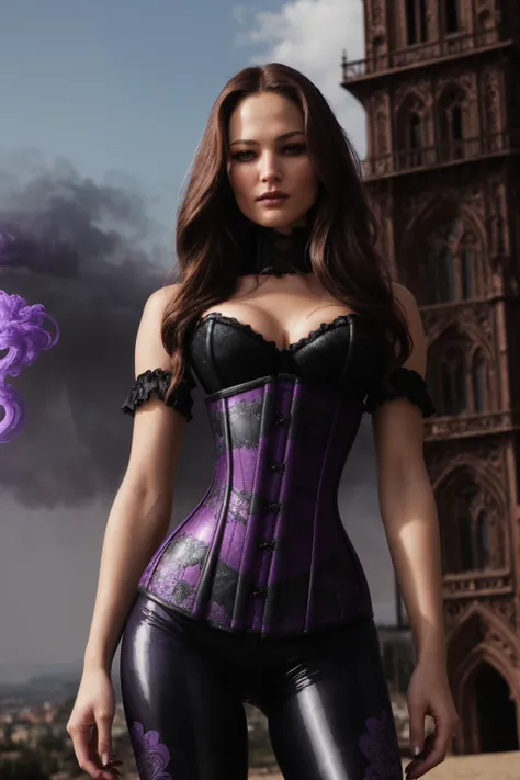 Tower-of-Doom-Keira (gothic Eyes, (gothic eyeliner) gothic lisptick, (gothic eye shadow):1.2) ((Photo Focus, DOF, Aperture, insanely detailed and intricate, character, hypermaximalist, elegant, ornate, beautiful, exotic, revealing, appealing, attractive, a...