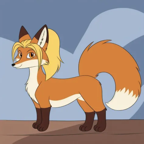 <lora:Pavlusha_v2:0.7>
masterpiece, solo, 1girl,
pavlusha, fox, yellow hair, ponytail, looking at viewer, orange eyes, 1 tail, one tail, feral, full body