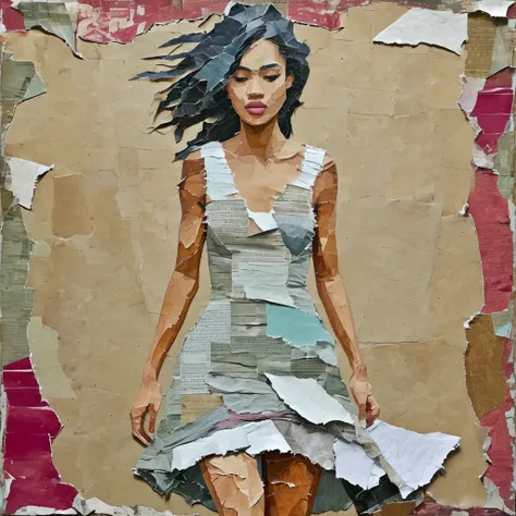 Torn Paper Collage Style - SDXL