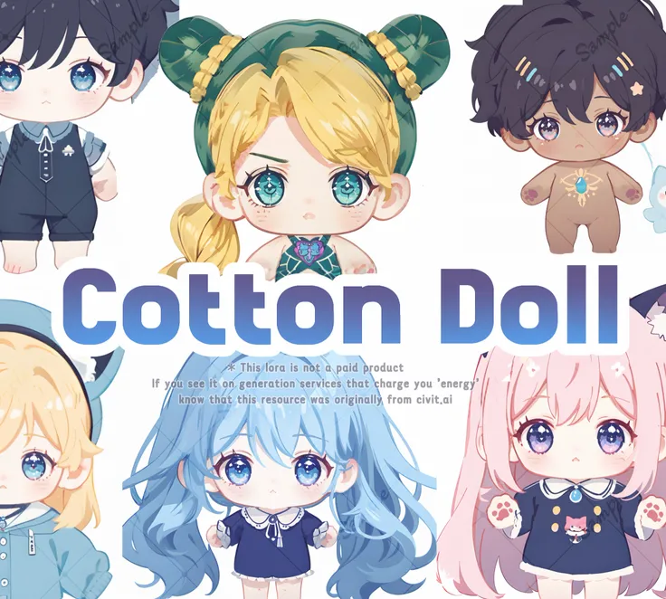 [experimental] Cotton doll 2D/ 棉花娃娃 Design