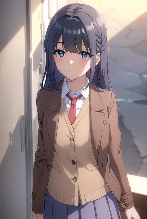 shoukomakinohara, <lora:shouko makinohara s1movie-lora-nochekaiser:1>, 
shouko makinohara, long hair, blue eyes, black hair, braid, smile,
BREAK skirt, shirt, school uniform, white shirt, short sleeves, pantyhose, pleated skirt, collared shirt, blue skirt,...