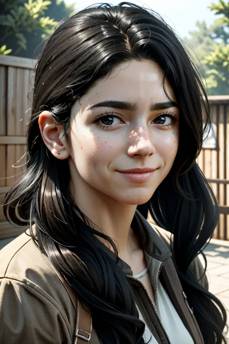 ((ultra detailed, masterpiece, absurdres))
 <lora:TLOU2Dina:0.8>
TLOU2Dina, 1girl, solo, light smile, long hair, portrait