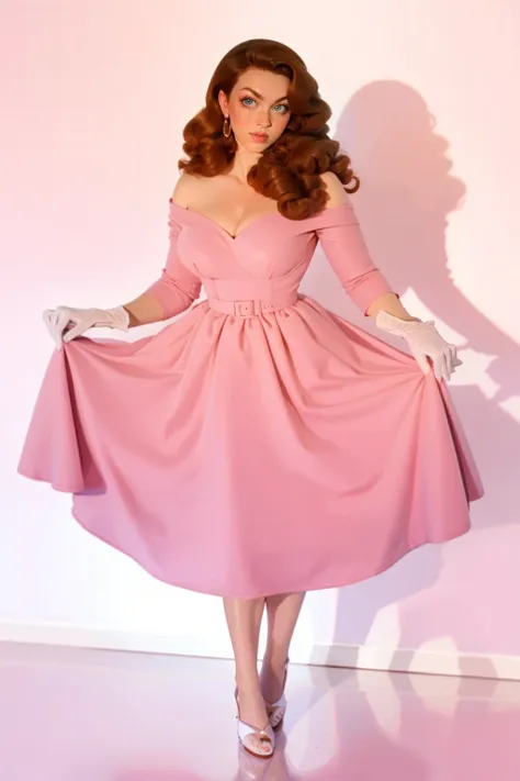 Rose Pink Retro Vix Dress