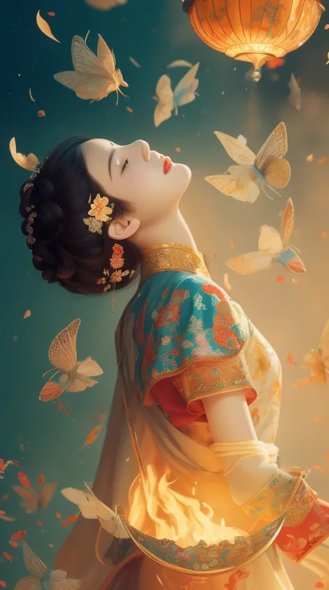 guofeng,illustration,1girl,best quality,highly detailed,best quality,masterpiece,an extremely delicate and beautiful,extremely detailed,8k wallpaper,Amazing,finely detail,best quality,official art,extremely detailed CG unity 8k wallpaper,(style of Victo Ng...