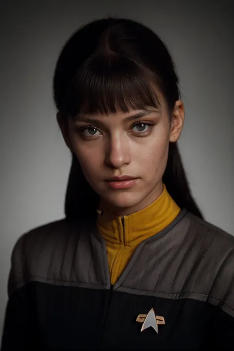 PA7_Photo,  PA7_Human-Likeness, dark skin, slender,elegant room, young lady in (ds9st black and grey uniform with yellow collar:1.3) uniform
<lora:Ds9Divi:0.8>
PA7_Portrait-MCU