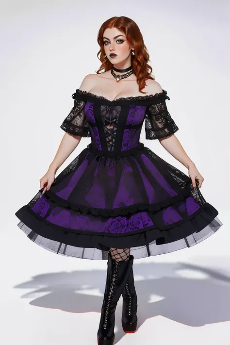 Purple Gothic Lace Dress