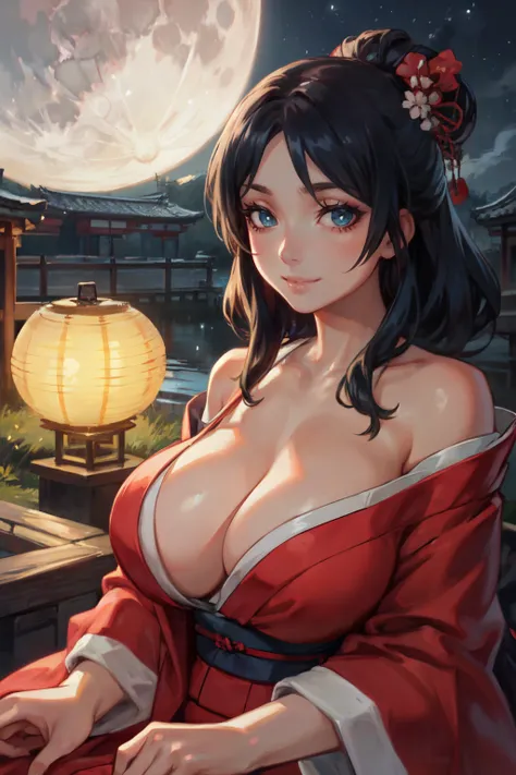 (masterpiece, best quality, ultra detailed, beautiful illustration), atmospheric perspective, depth of field, looking at viewer, beautiful detailed eyes, anime eyes:1.4, (portrait, close-up:1.2), action pose, dynamic angle, warm smile, (outdoors, japanese ...