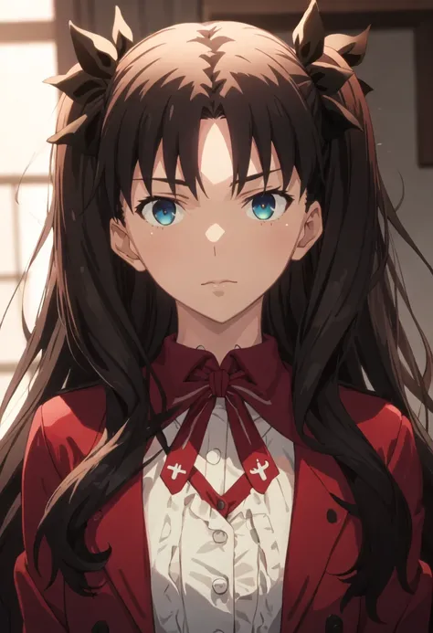 {safe:1.10}, best quality, masterpiece, highres, solo, {tohsaka_rin_fatestaynightufotable:0.90}, portrait, looking_at_viewer