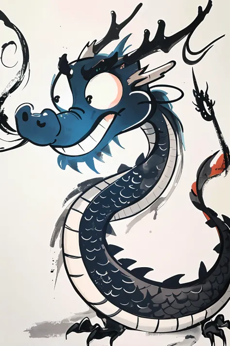 cute,dragon,ink,<lora:éº»è¢2024-028æ½¦èé¾æé0.5-1:0.8>,