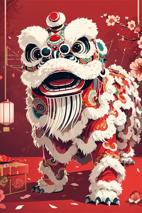 【New Year lora】Spring Festival lion dance, e-commerce illustration