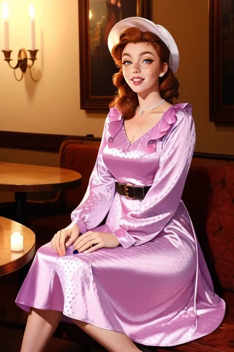 Retro Pink Satin Dress