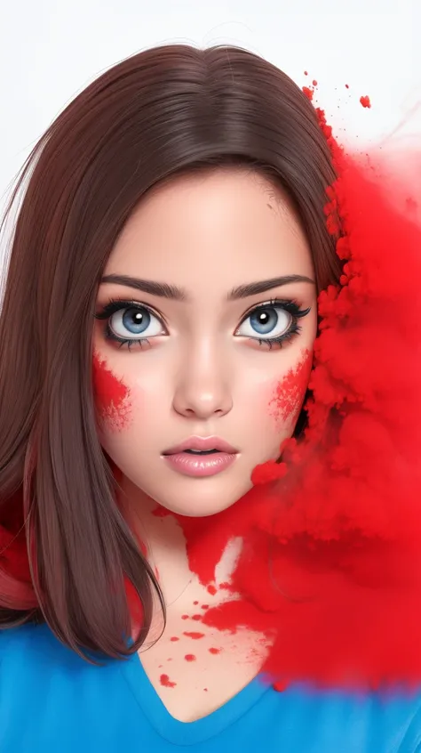 <lora:Sexy-PuertoRican:1> black hair, brown eyes, full lips, red powder, white powder and deep blue powder splashes on background, high quality photography, <lora:powder_v1.0:1>