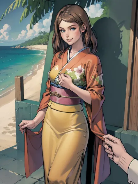 best quality  <lora:TekuTammy_v2:0.8> Tekutammy, 1girl, solo, solo focus, sad smile, looking at viewer, medium breasts,
BREAK
kimono top, gauchos
BREAK
jim lee <lora:jim_lee_offset_right_filesize:0.8>
BREAK
tropical beach