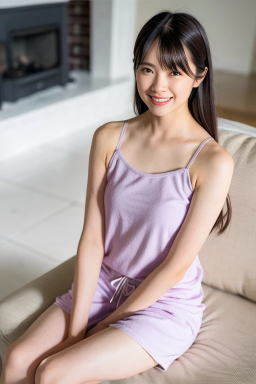 1girl, solo,(purple long camisole:1.3),(bare legs:1.4),(RAW photo, best quality), (realistic, photo-realistic:1.4), masterpiece, an extremely delicate and beautiful, extremely detailed, 2k wallpaper, Amazing, finely detail, extremely detailed CG unity 8k w...