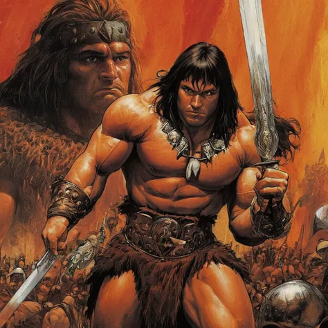 anime artwork of <lora:Barbarian Style:0.8>
Conan the Barbarian a man with 1sword in his hand Barbarian  Style, anime style, key visual, vibrant, studio anime,  highly detailed