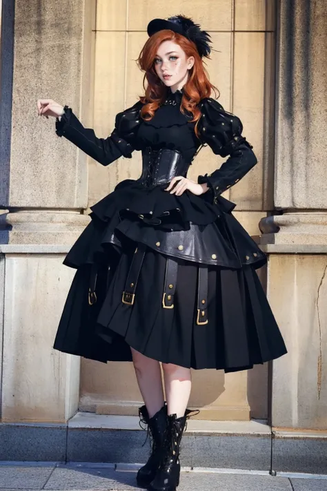 Gothic Leather Buckle Dress