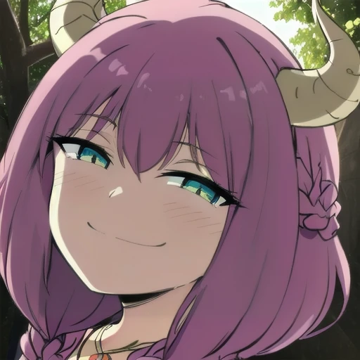 (extremely detailed fine touch:1.2), (natural light, sun light, light rays, dappled light, reflection, shadows, ray tracing:1.2), masterpiece, best quality, highly detailed,
<lora:CHAR-AuraFrieren:0.8> AuraFrieren, horns, twin braids, necklace, 
<lora:smug...