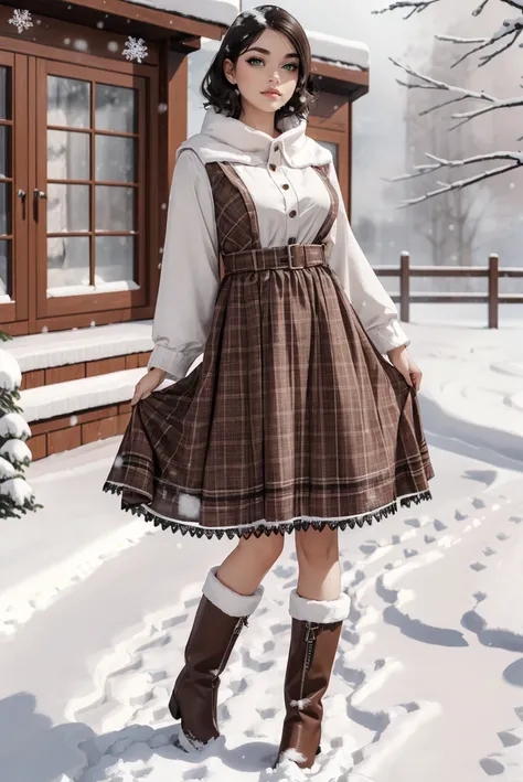 Brown Frills Dress