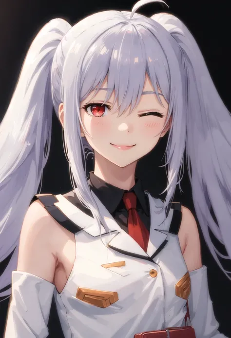 best quality, masterpiece, highres, solo, {isla_fanart_plasticmemories:0.90}, smile, happy, one_eye_closed, portrait, looking at viewer