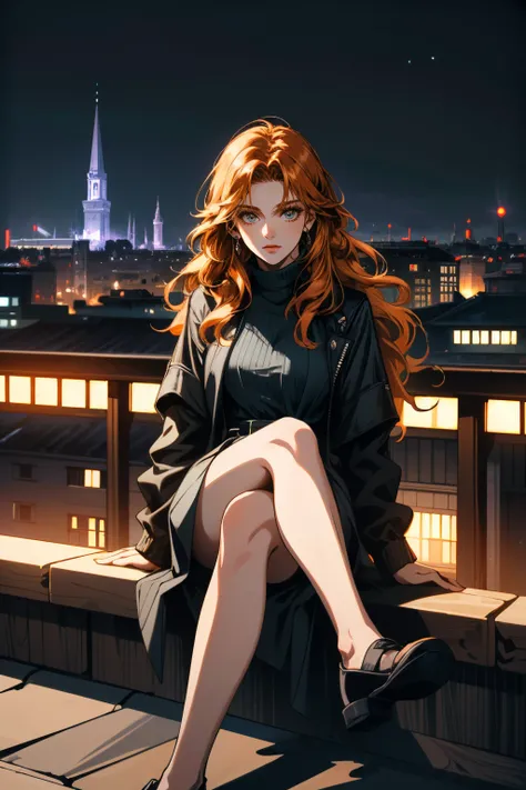 ((ultra detailed, masterpiece, absurdres))
 <lora:Spider2MaryJ:0.9>
Spider2MaryJ, 1girl, long hair, orange hair, overlooking the city from a rooftop bar at night, chic outfit, sitting