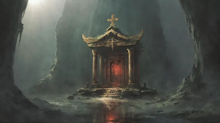 digital art, Forgotten Gods Shrine