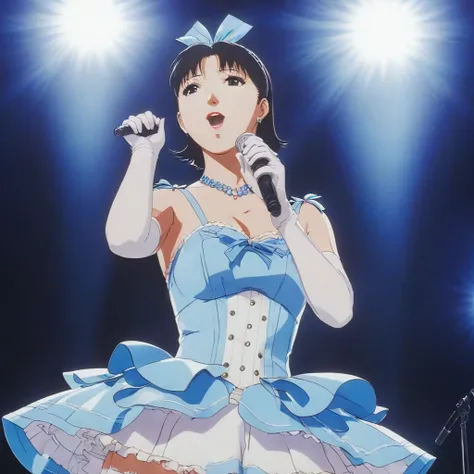 perfect blue, a japanese pop idol singing on stage