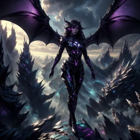 <lora:DraconicTech-15:0.8> draconictech, scifi,obsidian , iridescent,   <lora:add_detail:0.5>
synthetic girl , full body, on a hill, long hair, epic scenery