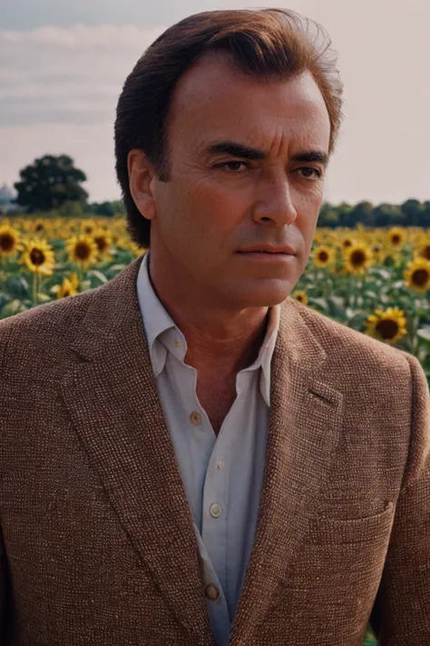 analog film photo solo, tstyle, realistic, ((vintage photo)), (((man:1.5), (male:1.5), person, 1boy, caucasian man)), (((angry,annoyed):1.2)), (((brown suit:1.3))), ((sunflower field)), ((dynamic poses)), high detailed, (cinematic shot:1.3), PA7_Human-Like...