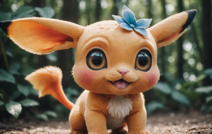 cinematic film still, close up, photo of a cute Pokémon, in the style of hyper-realistic fantasy,, sony fe 12-24mm f/2.8 gm, close up, 32k uhd, light navy and light amber, kushan empirem alluring, perfect skin, seductive, amazing quality, wallpaper, analog...