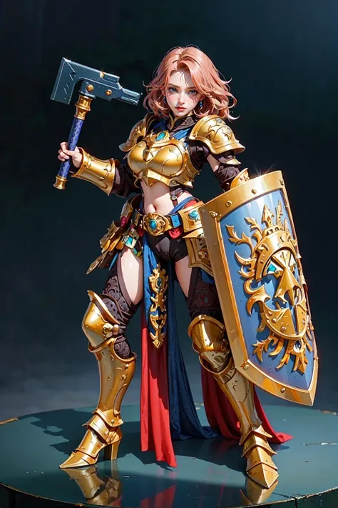 Liberator holding hammer and shield (miniature style)