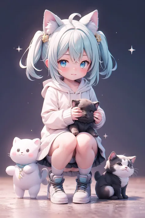 (masterpiece),  1girl,  (cute animals)