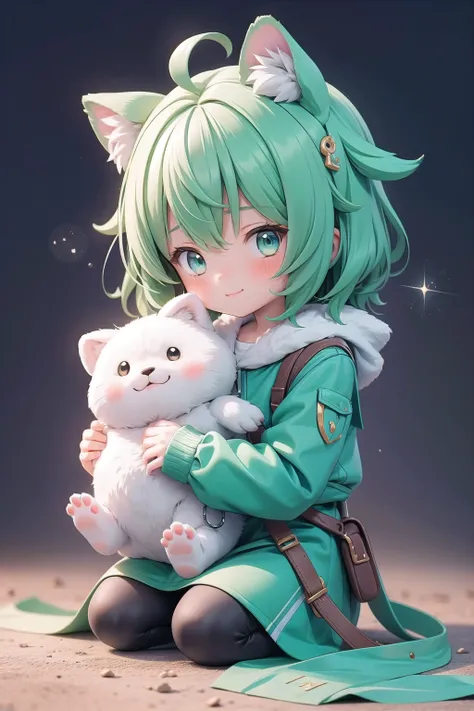 (masterpiece),  1girl,  (cute animals)