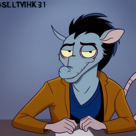 Argit,solo,male,rat, inspired by Heinrich Kley, tumblr, furry art, hybrid of mouse and horse, mlp fanart, disrobed, vriska serket, in the shape of a rat, [[[[grinning evily]]]], cel shaded:15, bojack horseman tail,    <lora:Argit-09:1>