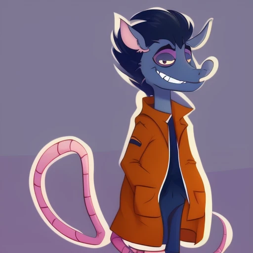 Argit,solo,male,rat, inspired by Heinrich Kley, tumblr, furry art, hybrid of mouse and horse, mlp fanart, disrobed, vriska serket, in the shape of a rat, [[[[grinning evily]]]], cel shaded:15, bojack horseman tail, <lora:Argit-09:1>