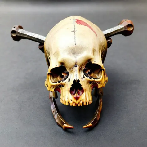 rusty metal skull