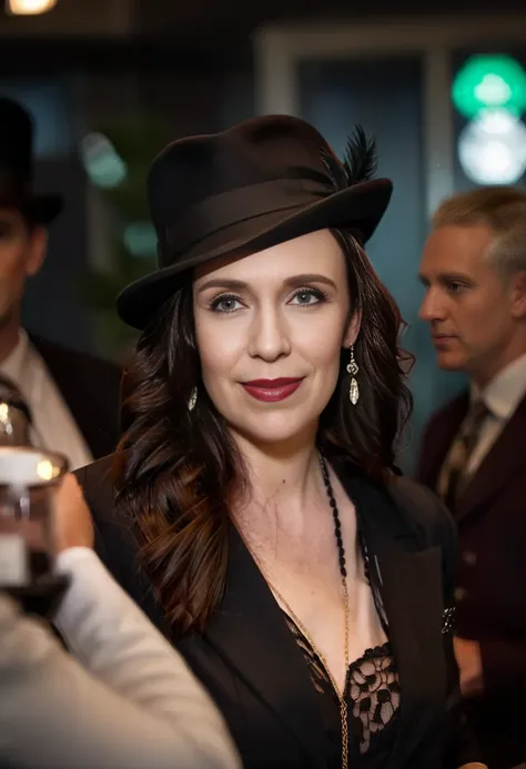 cinematic film still Cosplay Jacinda Ardern as  <lora:JacindaArdernXL-128:1> 1920s mobster girl . shallow depth of field, vignette, highly detailed, high budget, bokeh, cinemascope, moody, epic, gorgeous, film grain, grainy