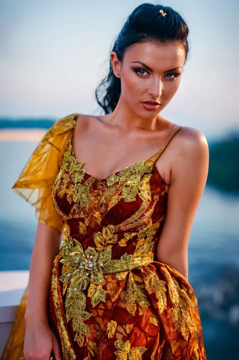 A stunning intricate full color picture of a beautiful woman, wearing a glamorous dress at a charity gala, portait, epic character composition,by ilya kuvshinov, alessio albi, nina masic,sharp focus, subsurface scattering, f2, 35mm, film grain, pale <lora:...