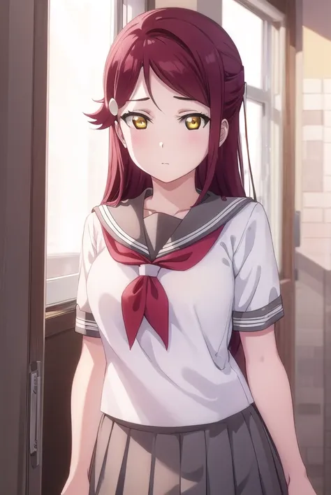rikosakurauchi, <lora:riko sakurauchi s2-lora-nochekaiser:1>,
riko sakurauchi, long hair, hair ornament, (yellow eyes:1.3), red hair, hairclip,
BREAK skirt, school uniform, short sleeves, pleated skirt, serafuku, socks, neckerchief, kneehighs, black socks,...