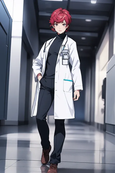 (RAW photo, best quality), 1girl,  natural lighting,
 <lora:srw_marion_radom_v1_2-000005:1>, srw_marion_radom, labcoat, turtleneck, full body, beautiful legs,