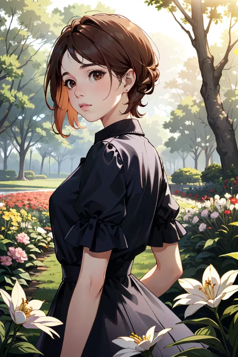 ((ultra detailed, masterpiece, absurdres))
<lora:DPDIMKate:0.9>
DPDIMKate, 1girl, brown hair, brown eyes, dress, Royal botanical garden, dynamic sunlight filtering through trees, detailed blooming flowers