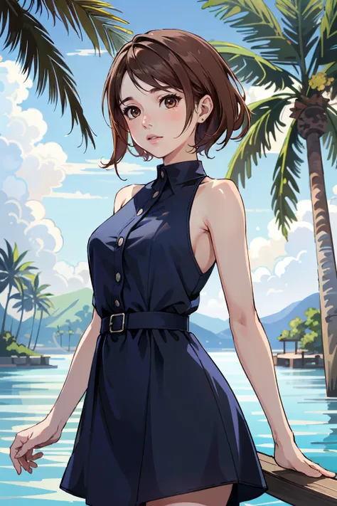 ((ultra detailed, masterpiece, absurdres))
<lora:DPDIMKate:0.9>
DPDIMKate, 1girl, brown hair, brown eyes, dress, Aqua Blue Lagoon with Overhanging Palm Trees